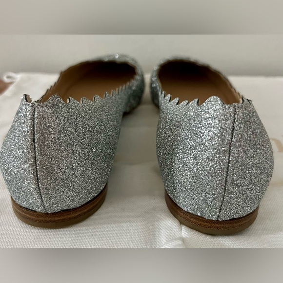 Chloe women Ballets Flat shoes Size 39 Metallics Silver Gray Shoes - Picture 6 of 14